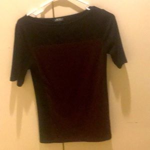 Ralph Lauren Color Block Top, Burgundy & Black